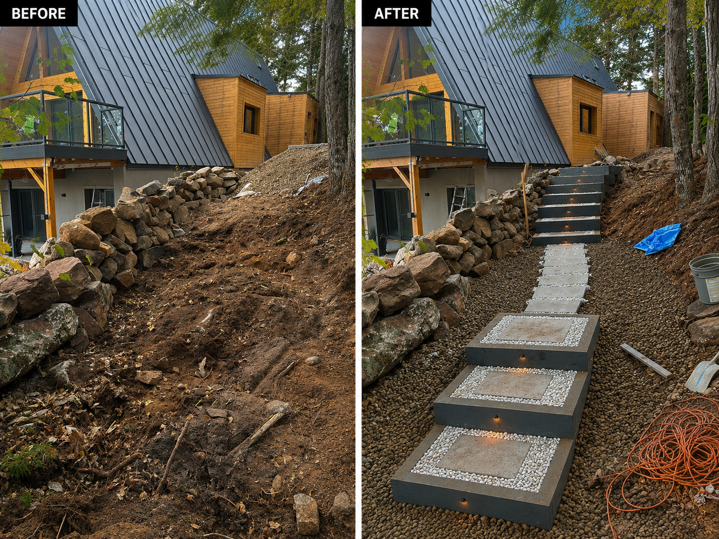 Custom Hillside Stair Construction